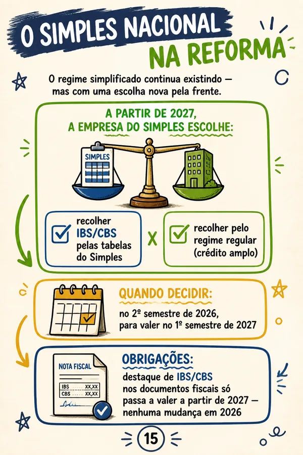 Mapa visual do Simples Nacional na Reforma